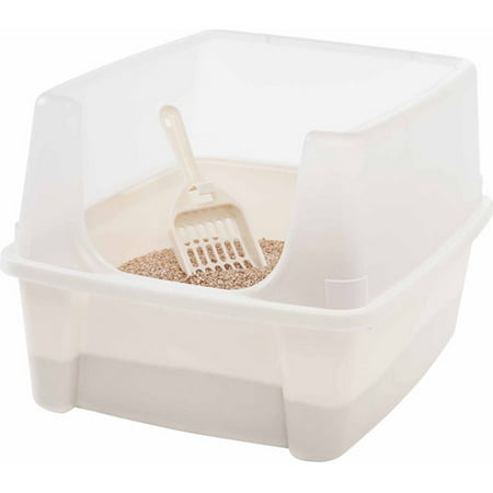 Iris Open-Top Cat Litter Box with Shield and Scoop,