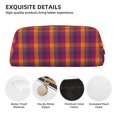 thumbnail image 4 of Uemuo Purple Yellow Buffalo Plaid Printed Leather Pencil Case, Pencil Pouch, Portable Pencil Bag, Pen Case for& Office, 4 of 7