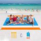 thumbnail image 2 of Manta de playa impermeable Picnic Wosthever Estera a prueba de arena Naranja Blanco Azul, 2 of 6