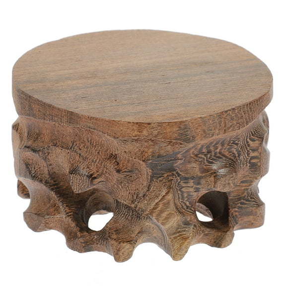 LULULION Light Brown Wooden Display Base for Home Flowerpot and Craft Stand