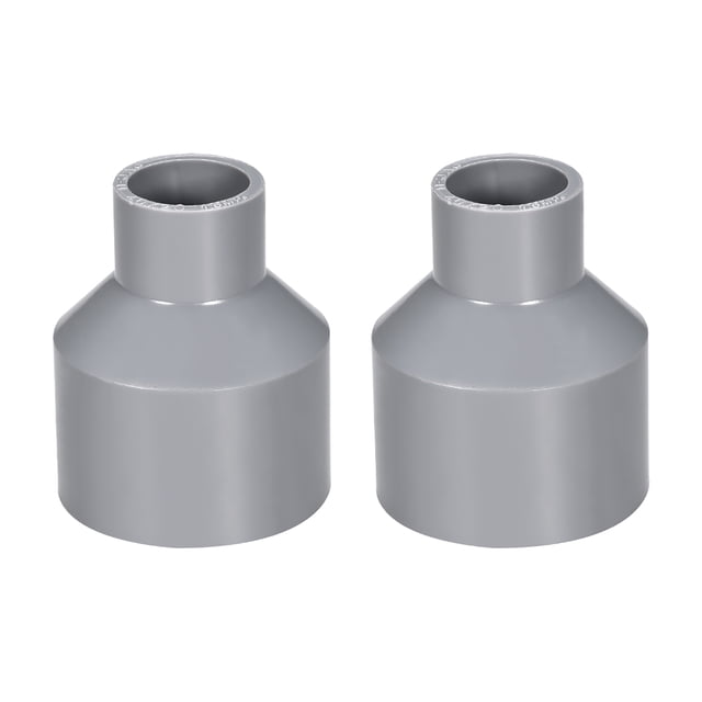 Unique Bargains PVC DWV Reducing Coupling Schedule 40 Gray 1/2-inch x 1-1/4-inch Socket 2Pcs