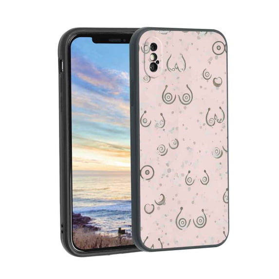 Boobs-tits-2 Phone Case, Degined for iPhone XS Max Case Men Women, Flexible Silicone Shockproof Case for iPhone XS Max
