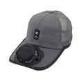 thumbnail image 3 of Sombreros con visera y ventilador, ajustables y con hebilla elástica, para hombres y mujeres. gris oscuro, 3 of 9
