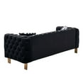 thumbnail image 3 of 84.25" 2-Seat Sofa, Modern Fabric Upholstered Loveseat Couch with Button Tufted Backrest and Armrest, Standard Sofa with Metal Legs and Thicken Seat Cushion for Living Room Office, Black, 3 of 7