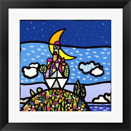 Barca sulla Collina by Wallas, Framed Wall Art, 19.5W x 19.5H