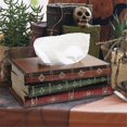 thumbnail image 5 of Vintage Stacked Books Design Solid Wood Tissue Box Holder Rectangular with Easy Refill Hinged Top, 5 of 5