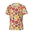 thumbnail image 3 of Yiaed Donut Print Mens Short Sleeve Tight Fit T-Shirt, Crewneck Casual Tee-Medium, 3 of 5