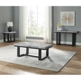 thumbnail image 3 of Pemberly Row Gray Marble and Espresso Wood 3-piece Coffee Tables Occasional Set, 3 of 10