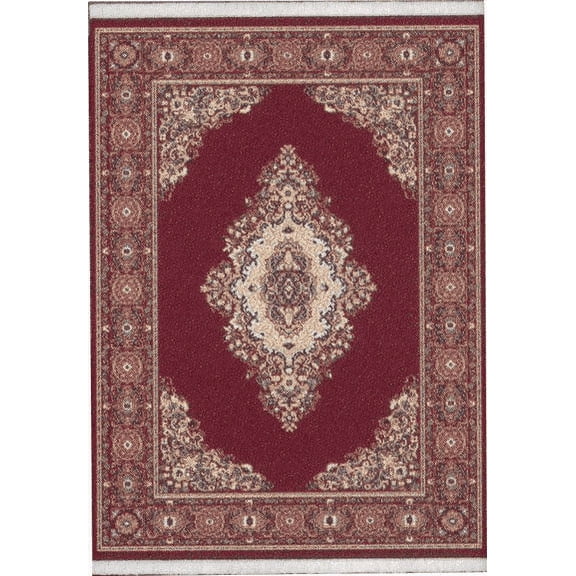 Designer Home Urban Area Rug 040-35334 Cathedral Burgundy Medallion Floral 1' 10" x 3' 3" Rectangle