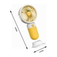 thumbnail image 5 of Aoznliie Handheld Mini Fan, 3 Speeds USB Rechargeable Personal Cooling Fan for Travel, 4x2x8 inch Cute Portable Cooling for Office, Yellow, 5 of 6