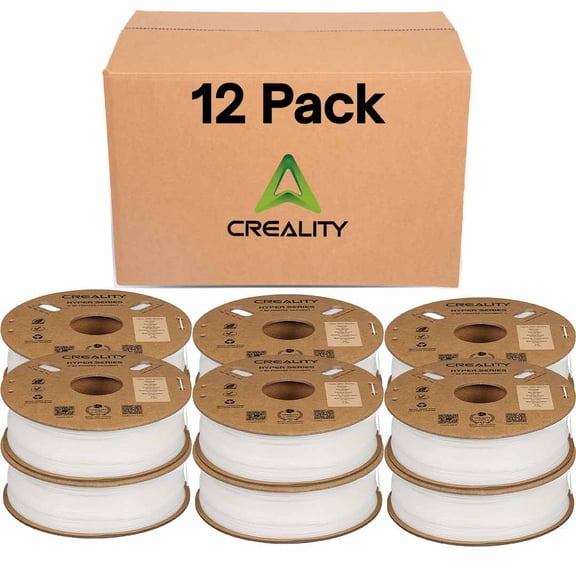 Creality Hyper 1.75mm ABS Filament for High Speed 3D Printer - 1kg/2.2lbs per Spool White 12 Unit per pack