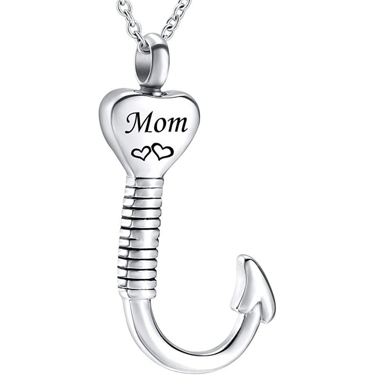 Fishing, Fish Hook Necklace for Ashes, Dad, Grandpa Memorial, Cremation  Jewelry, Urn Jewelry, Pendant for Ashes