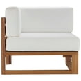 thumbnail image 6 of Modway Upland Outdoor Patio Teak Wood 3-Piece Sectional Sofa Set in Natural White, 6 of 14