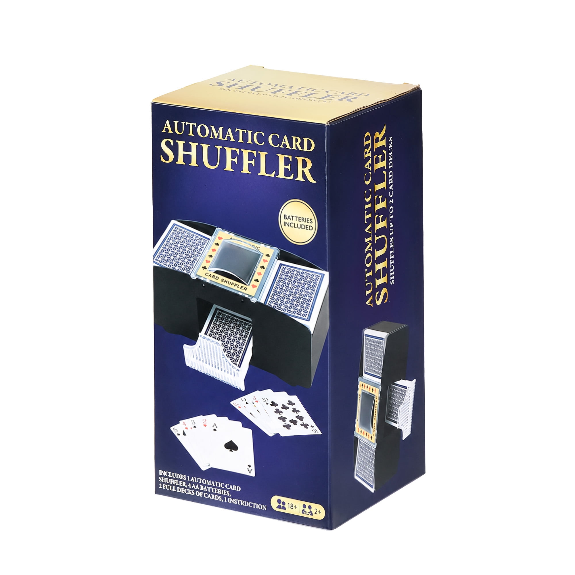Automatic Card Shuffler 2 Deck,Battery-Operated Electric Poker Shuffler, For Home Card Game, Travel, 4 Batteries Included, Age Group 18+