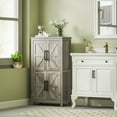 thumbnail image 2 of HOMCOM Bathroom Floor Cabinet, Bathroom Cabinet with Doors, Light Gray, 2 of 8