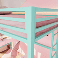 thumbnail image 4 of Einfach Metal Twin Size Loft Bed with Full-Length Guardrail & Removable Ladder, Apple Green, 4 of 10