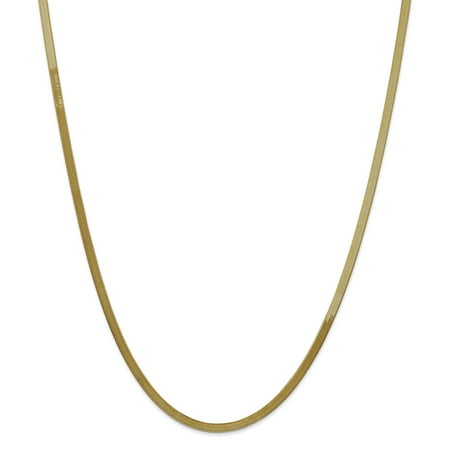 14k Yellow Gold 3mm Silky Link Herringbone Chain Necklace Pendant Charm Gifts For Women For Her