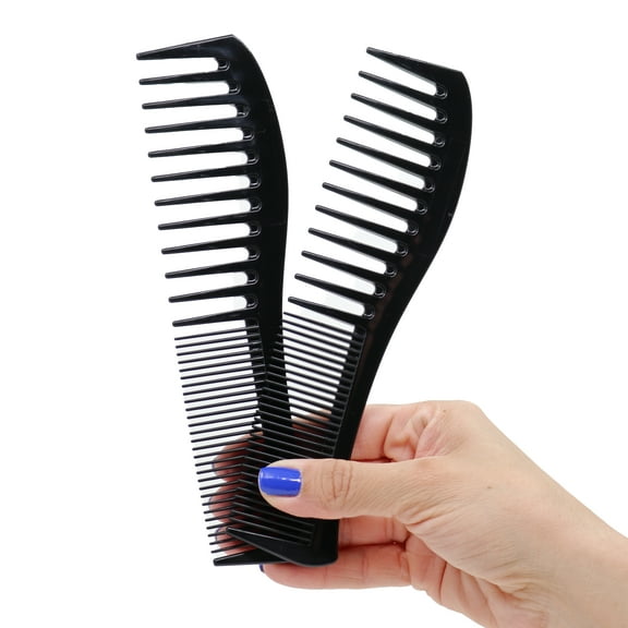 Allegro Combs 1001 Wide Tooth Teasing Shampoo Hair Combs Space Tooth Barber Curly Wavy Hair Parting Stylist Detangler 2 Pcs.