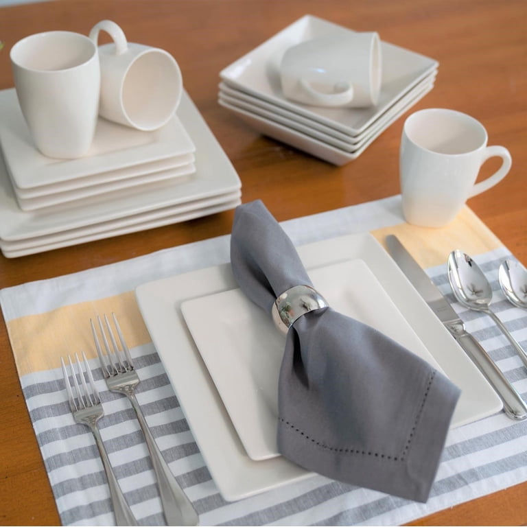 10 Strawberry Street Nova Square 16-Piece Stoneware Dinnerware Set
