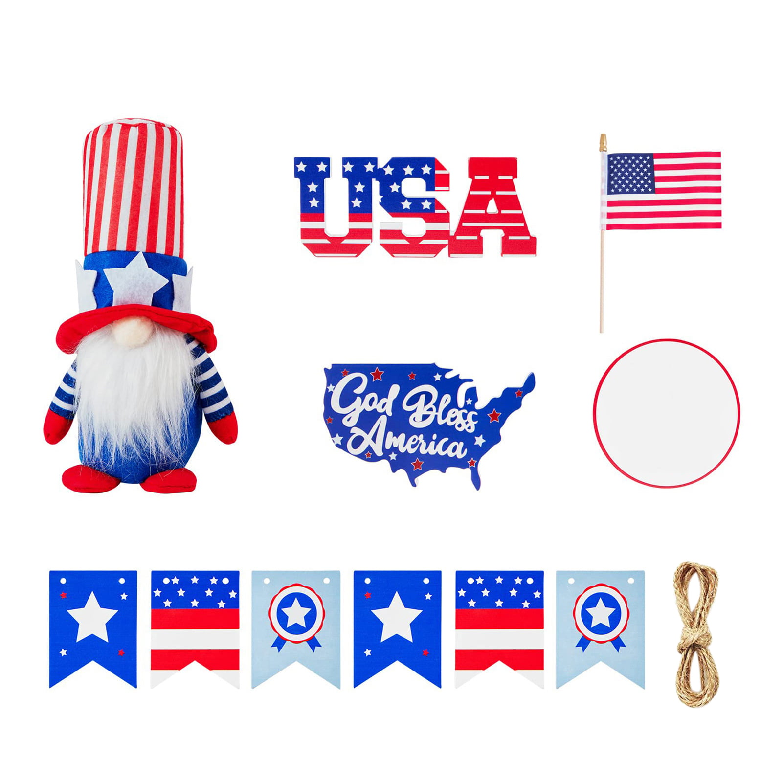 Stars and Stripes Patriotic 4th of July Gnomes Tiered Tray Decor Mini Sign 4th of July Decor 4th of July 4th of July Sign 3D sign