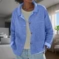 thumbnail image 4 of Lightweight Fall Button Down Jackets for Women 2025 Lounge Solid Color Roll Up Sleeves Cardigan Soft Work Out Lapel Neck Drop Shoulder Jackets, 4 of 4
