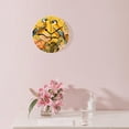 thumbnail image 3 of 12 Inch Wall Clock Battery Operated Silent Clock Decorative for Office, Kitchen, Outdoor, Living Room，Birds And Flowers on A Yellow Background Multicolor, 3 of 5