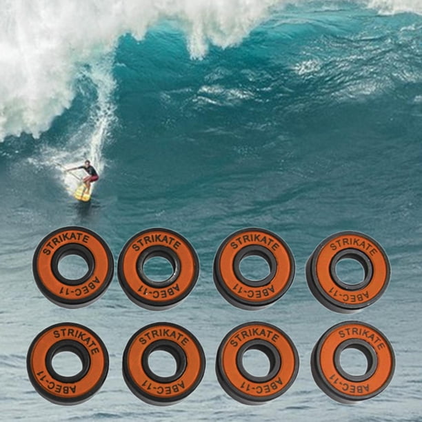 8 Piezas de Cojinetes de Acero para Monopatín, Ruedas de Monopatín con Cojinetes de Repuesto Sellados ABEC-11, Cojinetes de Rodillos de Metal para Pat - naranja Baoblaze Rodamientos para patinetas