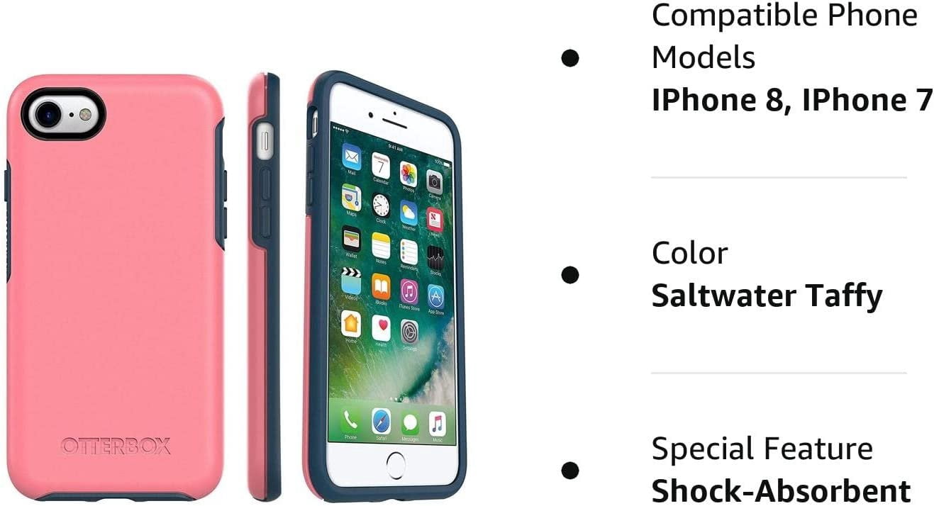 OtterBox Symmetry Series Case for iPhone SE 2020, iPhone 8, iPhone 7 NOT Plus Non-Retail Packaging - Saltwater Taffy