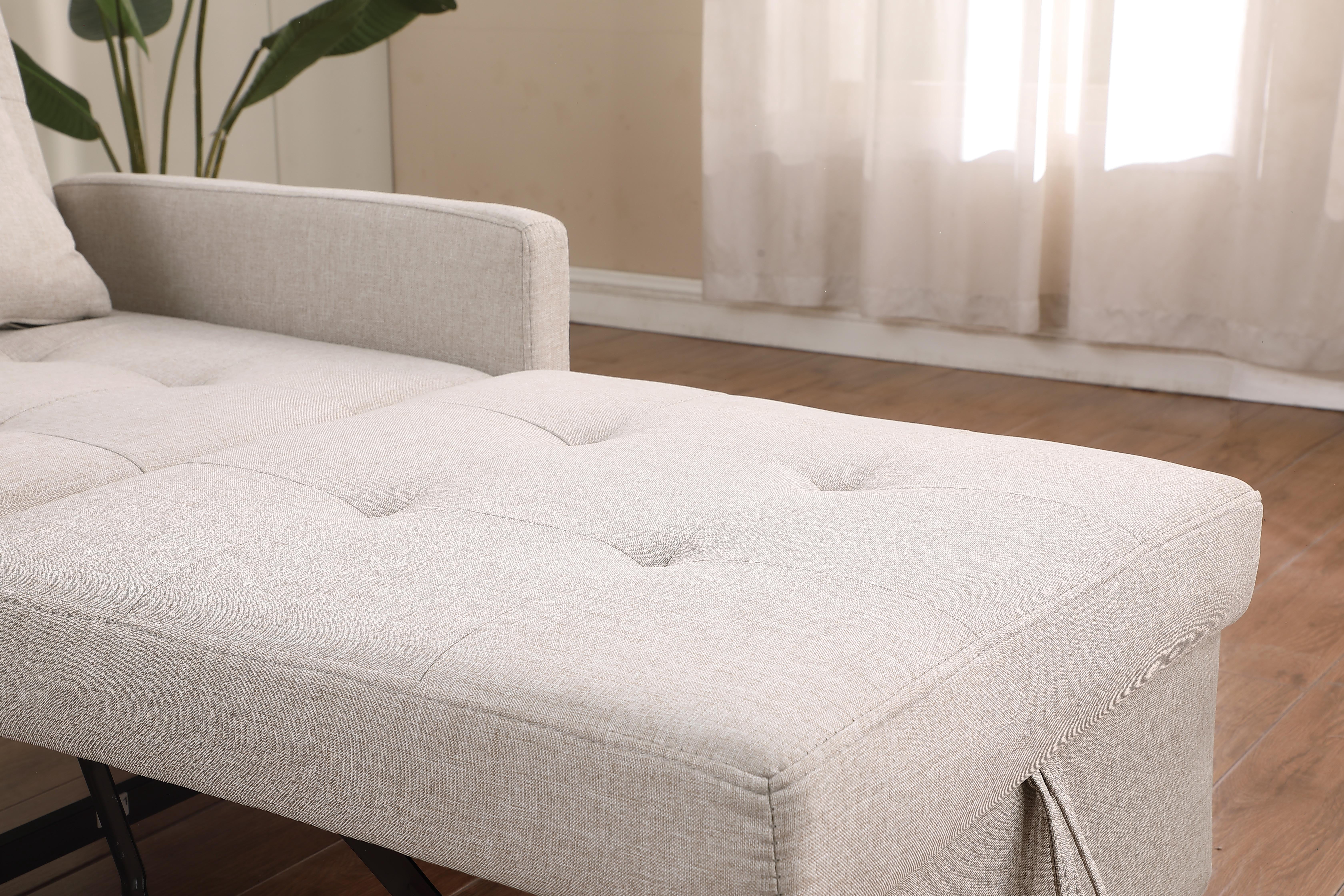 Convertible Sleeper Sofa Chair Bed with Pillow,Multi-Functional Sleeper Chair,Pull-Out Sofa Bed for Small Spaces,Living Room,Bedroom,Beige