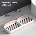 thumbnail image 2 of Soporte para estante de pared Bearachild baño sin perforaciones escurridor desmontable color rosa blanco, 2 of 6