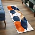 thumbnail image 3 of 2'x6' Rug Runners for Hallways Kitchen, Navy Blue Burnt Orange Non Slip Entryway Beside Floor Carpet Runner, Artwork Geometric Contemporary Washable Laundry Room Bedroom Throw Rugs Mat for Family Pet, 3 of 8