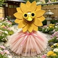 thumbnail image 4 of For Holiday Porch Sunflower Set for 17-23 Inch White Goose, Bright Yellow Petal Skirt and Flower Crown, Summer Garden Yard Accent for Festival Party, Adjustable Fit, 4 of 6