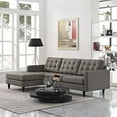 thumbnail image 2 of Modway Empress Left-Facing Upholstered Fabric Sectional Sofa in Granite, 2 of 5