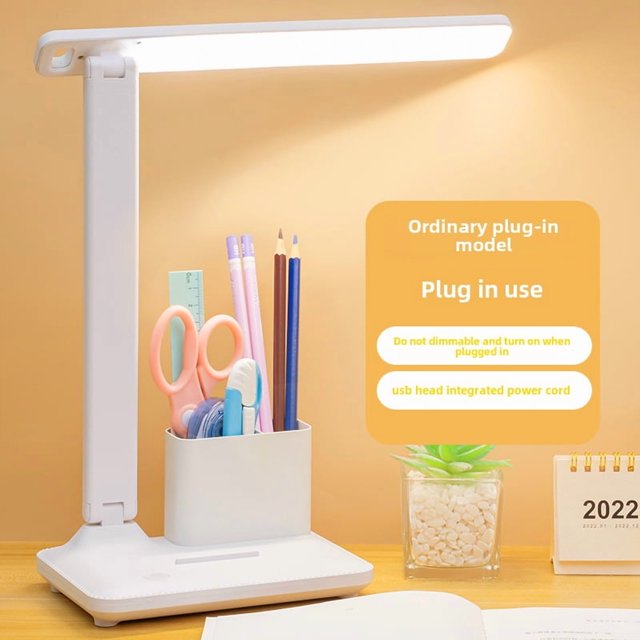 Student-Focused LED Study Lamp with Eye Protection: Touch-Controlled, Rechargeable & Plug-in Design, Foldable Rotating Head, 3 Dimmable Light Modes – Ideal for Dormitory Reading, Late-Night Study