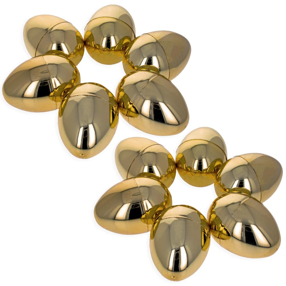 CIRCLE- Gold Fillable Plastic Easter Eggs For Party Favors And Egg Hunts 2.25 Inches
