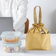 thumbnail image 2 of bbymog Home Storage Canvas Lunch Box Bag Office Worker Drawstring Insulation Hand Hold Lunch Box Bag Thickened and Easy Picnic Lunch Box Bag, 2 of 6