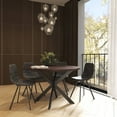 thumbnail image 5 of LeisureMod Markley Leather Dining Chair With Metal Legs in Gray, 5 of 7