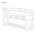 thumbnail image 3 of Noble House 62.2" Large Entryway Table, 4-Drawer Painted Console with 3-Tier Open Shelves & Metal Handles,Versatile,White, 3 of 9