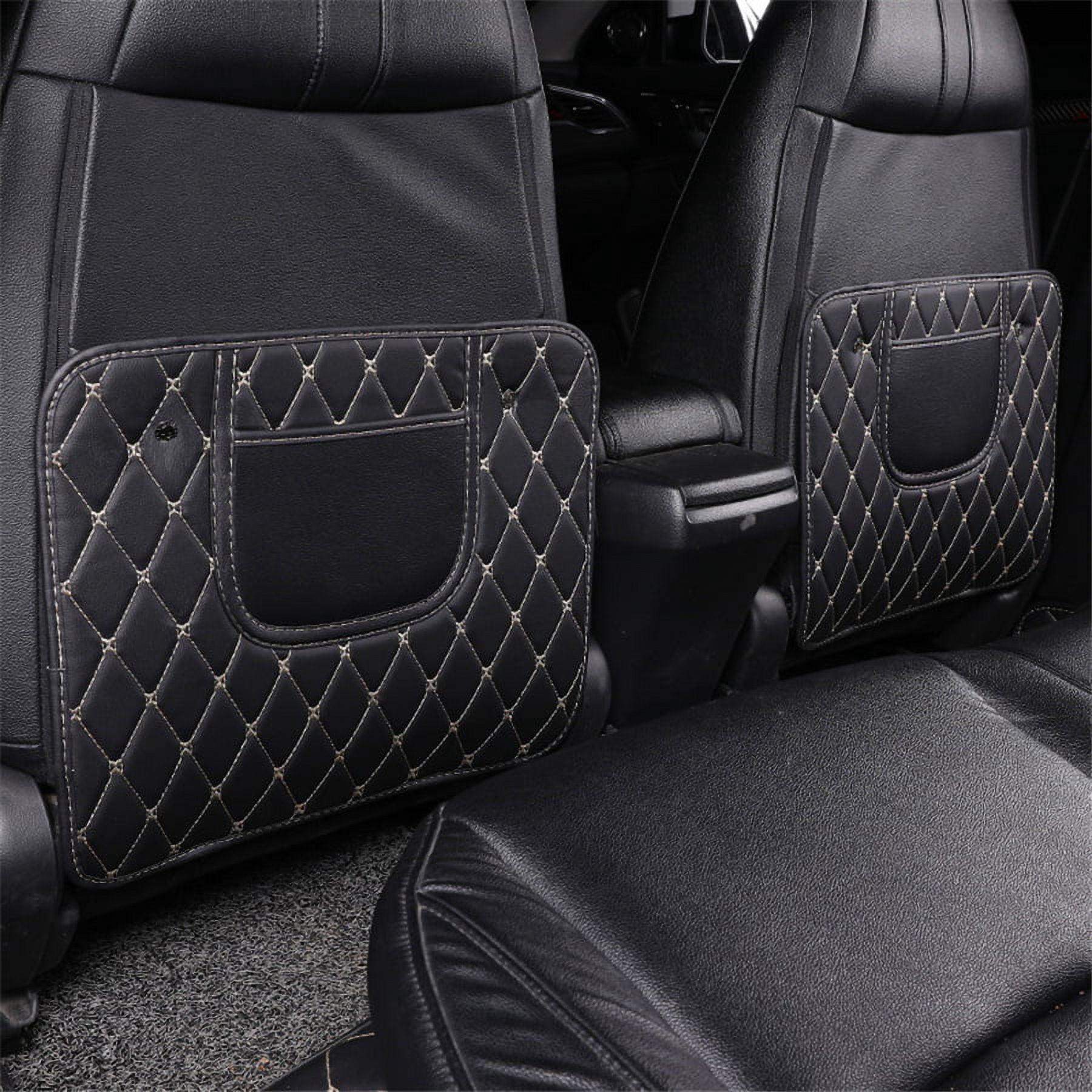 Phyun Car Anti Kick Pad Mat Seat Back Protector Cover For Children Kids Baby Pu Leather Car Seat Anti-Kick Protector Storage Mats