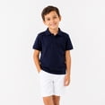 thumbnail image 4 of LittleSpring Kids School Uniform Pique Polo Shirts for Boys Short Sleeve Summer Clothes Solid Navy Blue 5T, 4 of 6