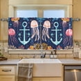 thumbnail image 2 of Yayeee Kitchen Curtains Tier Set of 2 Light Filtering 57"x24" Over Sink Window Panels, Blue Anchor, 2 of 7