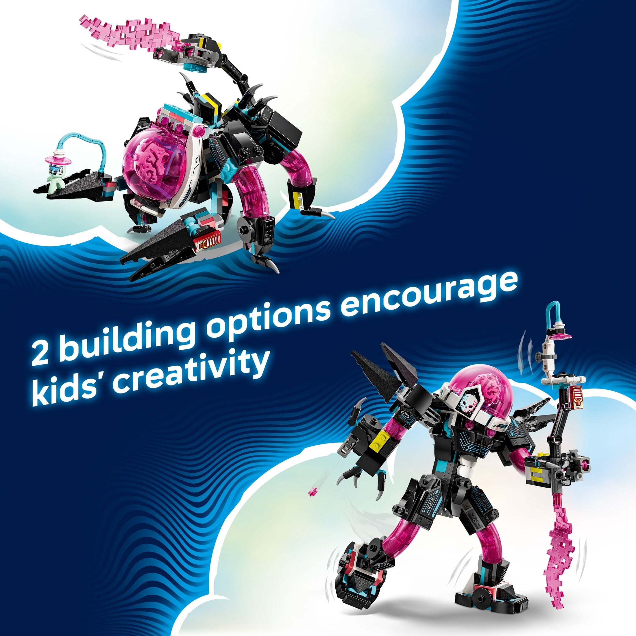 LEGO DREAMZzz Mateo vs. Cyber Brain Mech Robot Building Toy for Kids - Pretend Play Set W/Matteo & Dreamling Toy Figures for Boys & Girls, Ages 8+ - 2 Ways to Build - Gift Idea for Birthdays - 71495