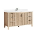 thumbnail image 2 of Shenzhen 60" Single Bath Vanity in Aged Natural Oak with Composite Stone Top, 2 of 12