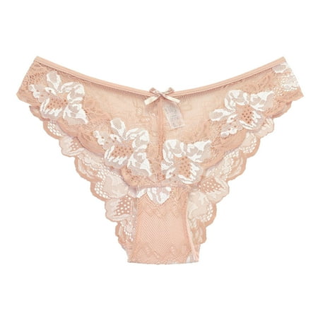 Midwennn Women Panties Lace Transparent Hollow Out Underwear Comfort Seamless Low Waist Briefs Lingerie Lenceria Thong Panties Womens Briefs