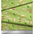 thumbnail image 3 of Soimoi Green Moss Georgette Fabric Nachos & Salsa Food Print Fabric by the Yard 42 Inch Wide, 3 of 3