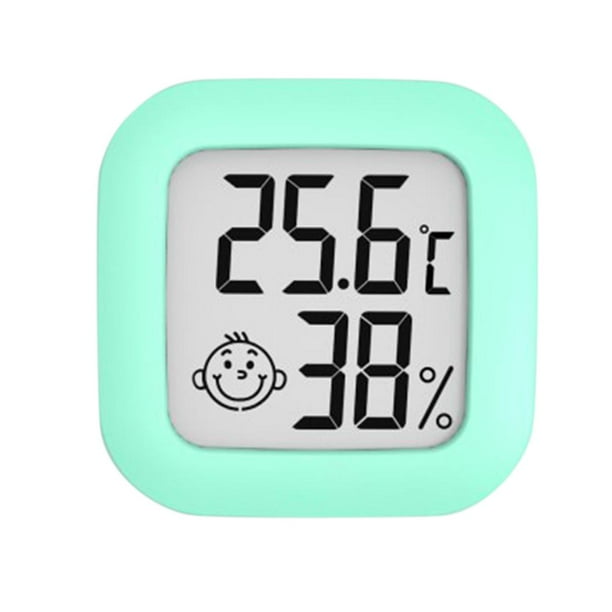 Termómetro Electrónico Higrómetro LCD Digital Temperatura Humedad Medidor Verde 3 Piezas