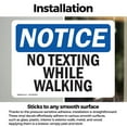 thumbnail image 3 of (2 Pack) No Texting While Walking OSHA Notice Sign 14 Inch X 10 Inch Vinyl Label Decal Sticker Weather Resistant, UV Protected for Workplace, Business, and Construction Site, Made in, 3 of 7