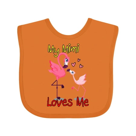 

Inktastic My Mimi Loves Me Flamingo Gift Baby Boy or Baby Girl Bib