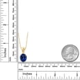 thumbnail image 2 of Gem Stone King 5.03 Ct Blue Created Sapphire White Diamond 18K Yellow Gold Plated Silver Pendant, 2 of 4