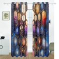 thumbnail image 2 of Galactic Hexagon Blackout Curtains 55W x 72/84L Living Room Bedroom Curtains Heat Insulation and Sun Protection 2-Pack, 2 of 6